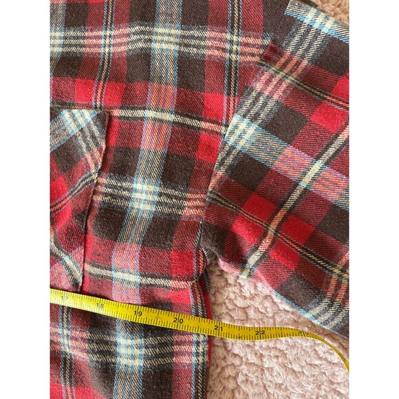 C+D+M Women’s Flannel Plaid long sleeve Soft Botton Up Red - Picture 6 of 6